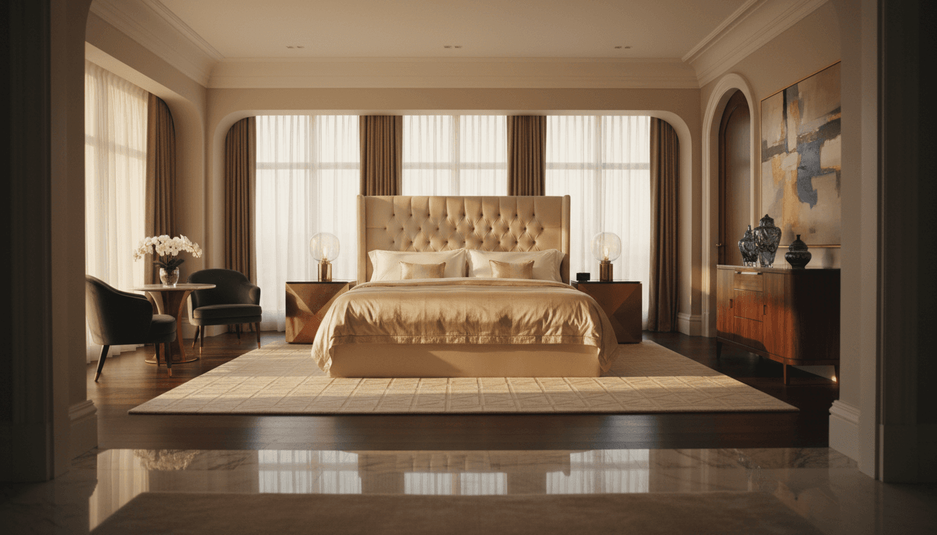 Luxury hotel property during golden hour